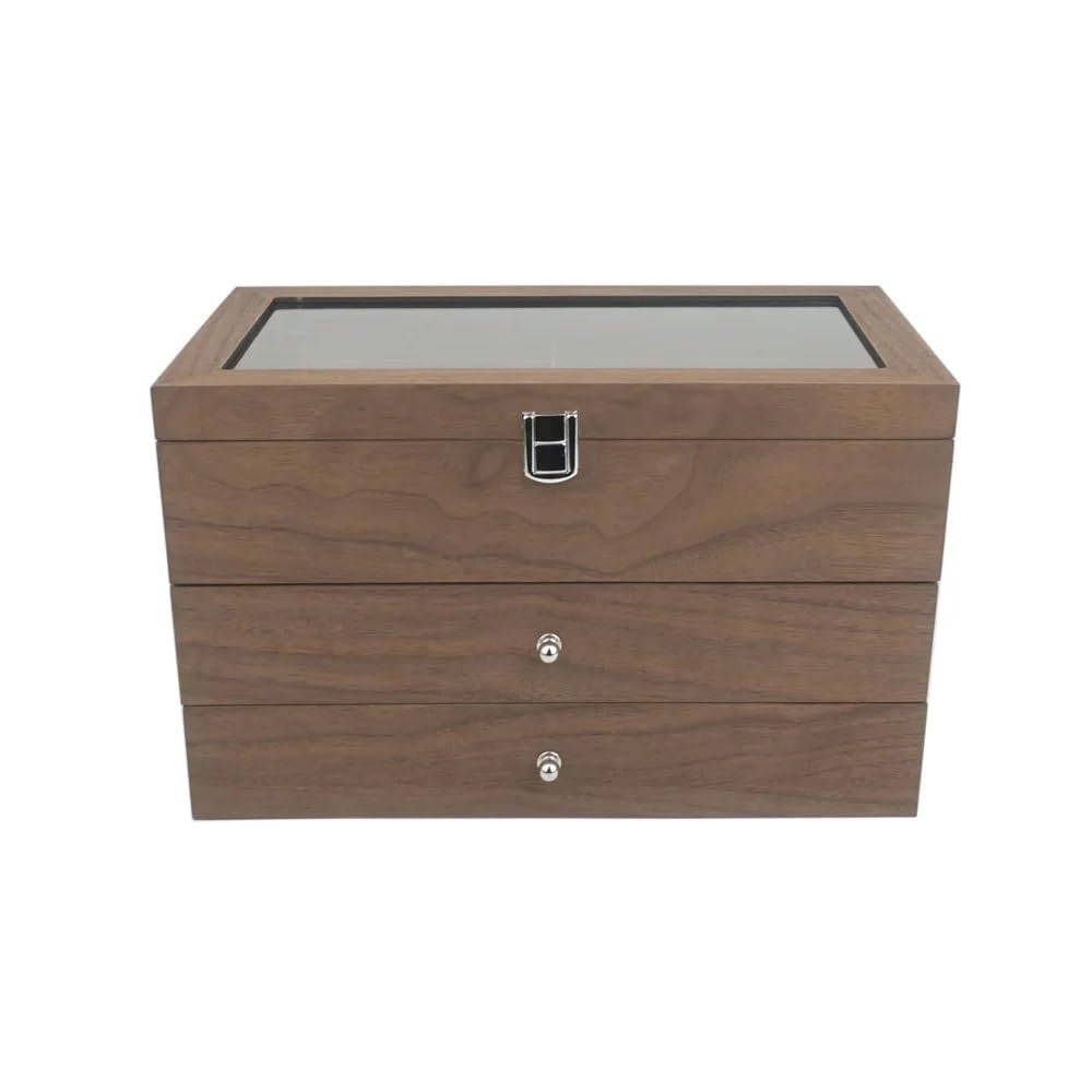 Brillendisplay 18 Grids Sonnenbrille Organizer Box Holz 3 Schicht Gläser Lagerung Schmuck Brillen Vitrine
