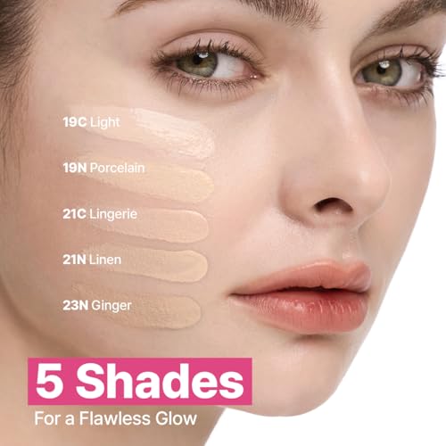 Image of CLIO Kill Cover Mesh Glow Essential Cushion Foundation, Buildable Ultra-Fit Coverage with Glow Finish, Long-Lasting Hydration, Flawless Cover for Sensitive & Dry Skin, Korean Foundation (21N LINEN)