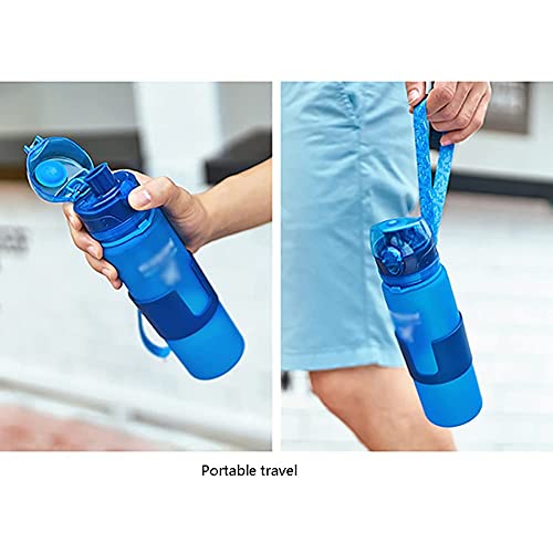 Waterfles Sportfles Opvouwbare Siliconen Flessen Inklapbare Waterfles Lichtgewicht voor Reizen Wandelen Sport Camping Fles (Kleur: Rood) - Image 7