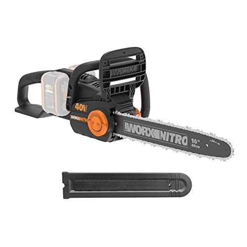 WORX Motosierra Nitro 40V (2x20V) | PowerShare | WG385E.9 | No incluye batería ni cargador | Motor Brushless | Espada 40 cm | Freno de cadena y lubricado automático