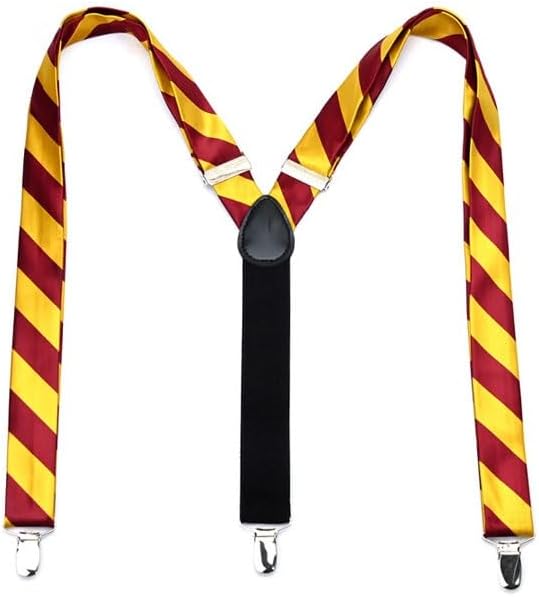 Diagonal Stripes Y Type Adjustable Three Clamps Elastic Force Man Polyester Suspenders