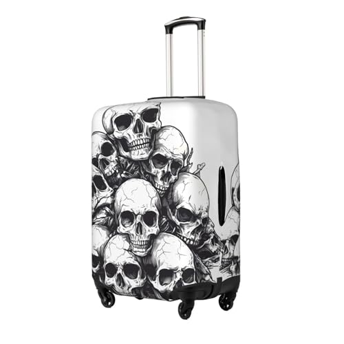 Halloween Skeleton Elastic Travel Luggage Cover, Washable Spandex Suitcase Protector, Anti-Scratch Fits 18-32 Inch2