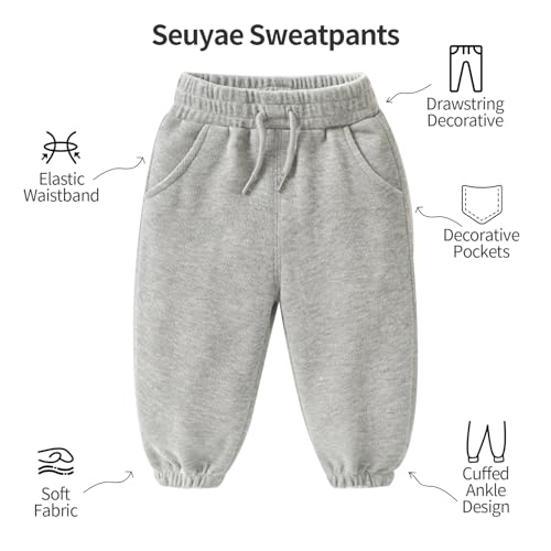 Baby Girl Boy Sweatpants Cuffed Ankles Elastic Waist Spring Fall Jogger Pants2