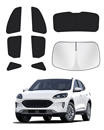 Image of Canvcle Sunshades for 2020-2025 2026 Ford Escape Windshield Sun Shade Side Rear Window Shade Cover Kit Sun Visor Shield Privacy Protection Keep Vehicle Cool Black 8PCS