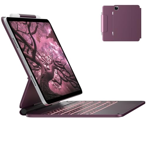 Image of typecase Edge Keyboard Case for iPad Air 11-inch(M4 /M3 /M2, 2026 /2025 /2024), iPad Pro 11 inch (4th /3rd /2nd /1st Gen) & iPad Air 10.9 inch 5 /4th Gen, Multi-Touch Trackpad, 11-Color Backlight, Raspberry