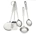 Amco 5-Piece Everyday Utensil Set | Stainless Steel - Heat Resistant | 11 inches | Hang Hole for Easy Storage | Dishwasher Safe | Ideal Kitchen Gadget for Restaurants or Home