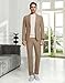 ZKHOECR Men's Slim Fit Suit 2 Piece Suit Jacket Pants for Men Lightweight Wedding Prom Tuxedos Light Khaki Suits for Summer L