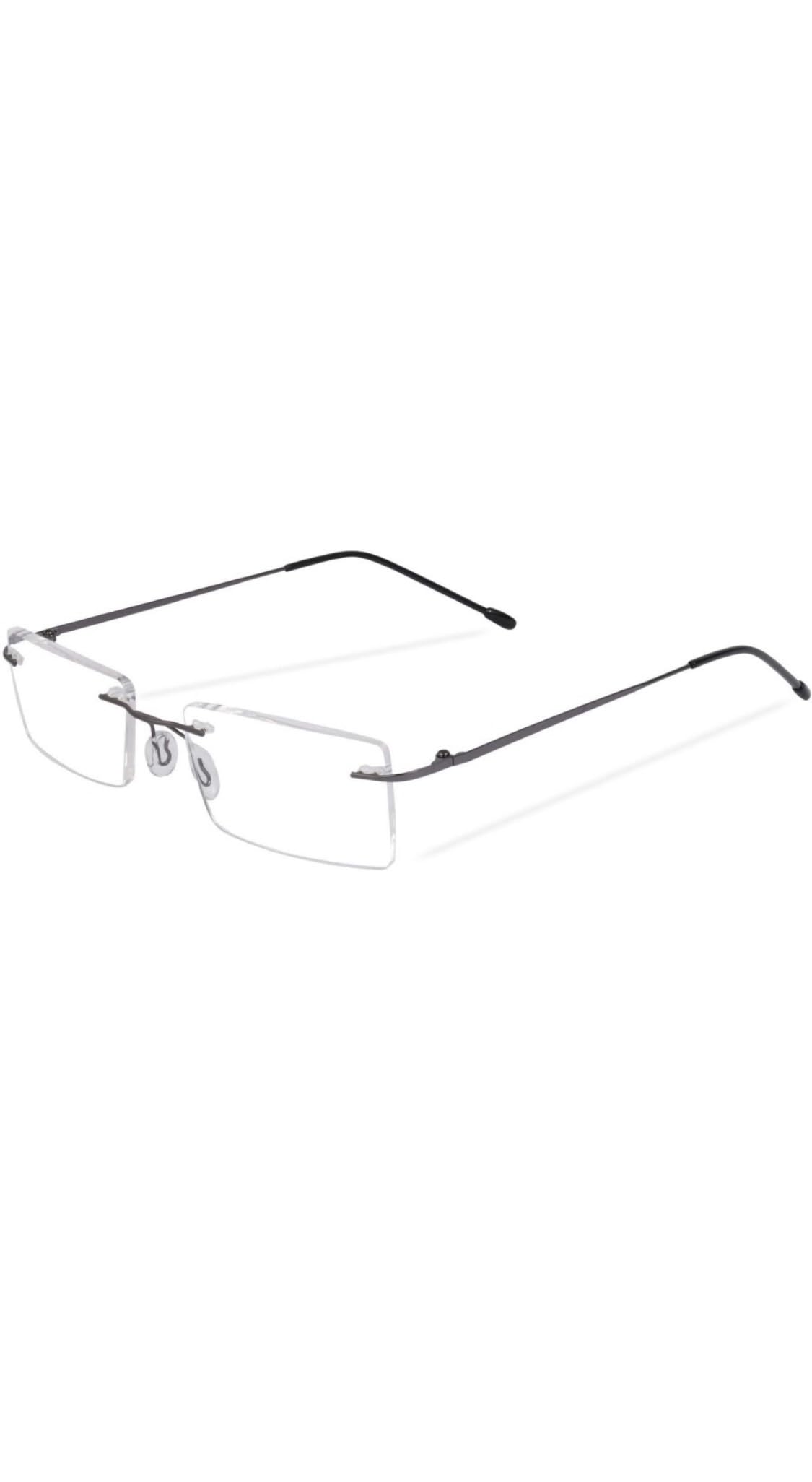 JodykoesPremium Rimless Frame for Women and Men: Stylish Rectangle Spectacle Eyeglasses with Anti-Glare Coating