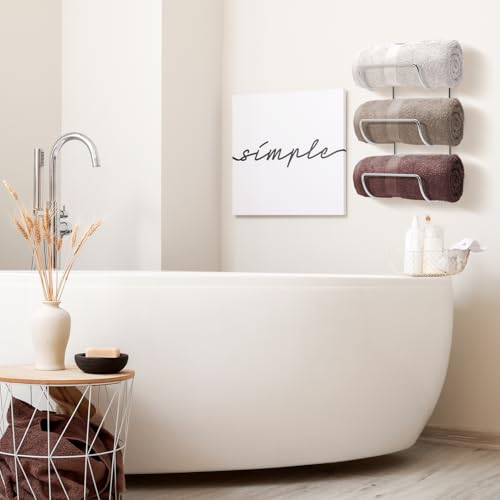 Sorbus Towel Holder for Bathroom Wall - 6 Level Wall Mounted Towel Rack Shelves for Rolled Bath Towels, Washcloths, Linen - Silver Hanging Towel Racks for Bathroom, Spa, Salon, Towel Storage Organizer — view 3