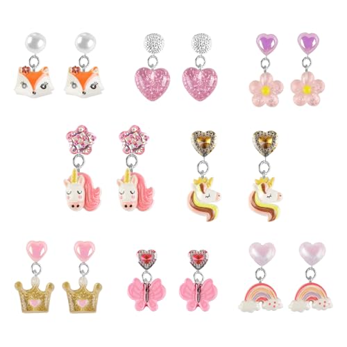 8 Paar Ohrclips Kinder, Klipp Clip Ohrringe Kinder mädchen...