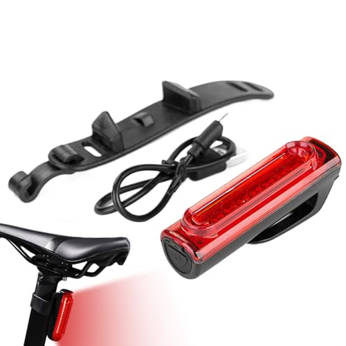 Luz recargable para bicicleta, luz trasera ajustable de 5 modos con correa de goma, accesorios de ciclismo para exteriores, carreteras urbanas, suburbios