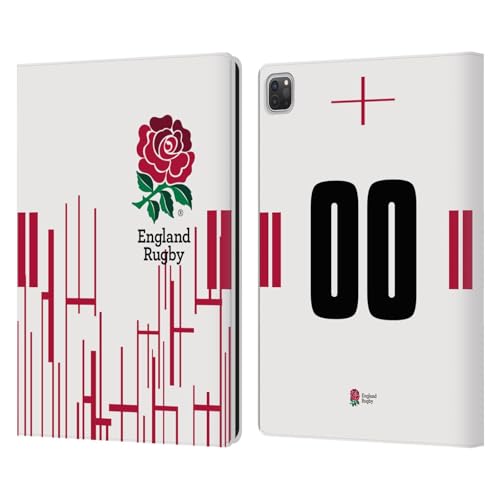 Head Case Designs Officially Licensed Custom Customized Personalized England Rugby Union Home 2022/23 Kit Leather Book Wallet Case Cover Compatible with Apple iPad Pro 13 M4 2024