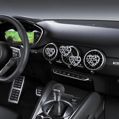 Image of 4 Pcs Cow Print Heart Air Vent Clips, Car Air Fresheners Vent Clips, Long Lasting Car Diffuser Vent Clip Car Interior Decor Charm Decoration for Women Girls, Automotive Air Fresheners