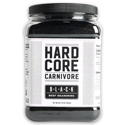 Hardcore Carnivore Black: charcoal seasoning for steak, beef and BBQ (Mega Pack)