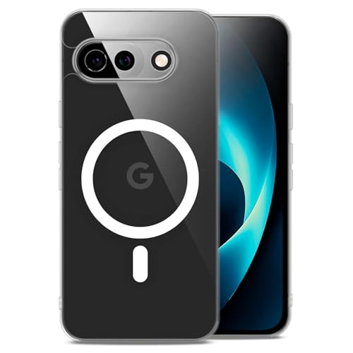 Coque Google Pixel 9a transparente compatible MagSafe avec anneau magnétique ONEFLOW