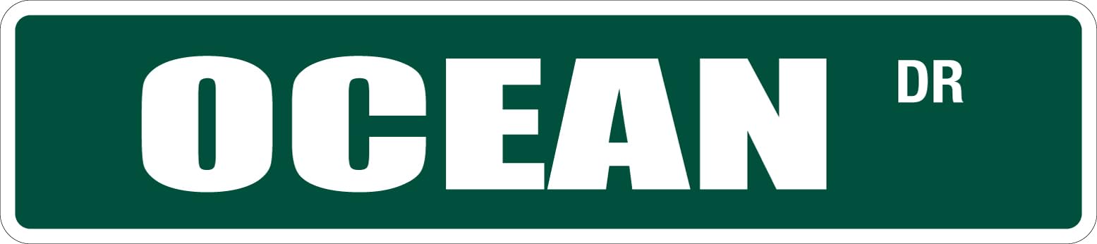 metal sign Ocean Drive 4" x 16" Metal Novelty Street Sign