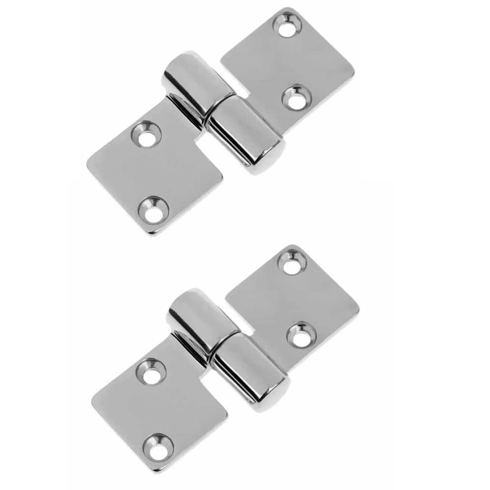 2X ZONADAH 316 Marine Stainless Steel Cast Hinges 90mm x 37mm Door Hinges for Fishing Boat Yacht Motorhome Folding Table Cabinet Wardrobe