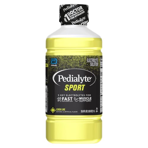 Image of Pedialyte Sport Electrolyte Solution | 5 Key Electrolytes for Muscle Support | Fast Hydration for Before, During, & After Exercise | Lemon Lime, 1 Liter