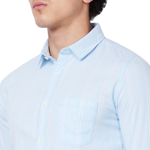Image of Spykar Men's Regular Fit N /A Full Sleeve Striped Casual Shirts