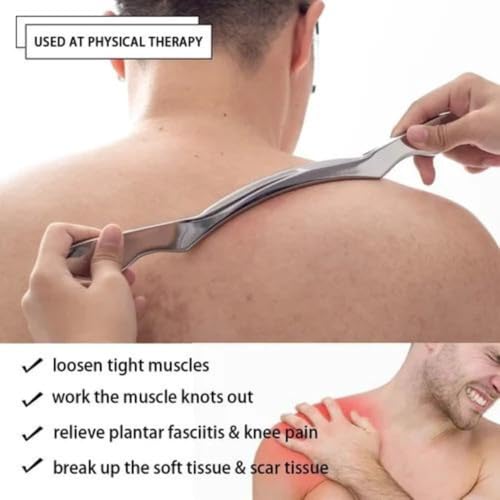 Image of Stainless Steel Gua Sha Scraping Massage Tool, Great Soft Tissue Mobilization Tool, Relaxation Muscle Relaxation Rehabilitation Massage (4 mm thikness, 25 mm width, 18 inch long , weight 350 gm )