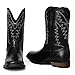 SaraIris Men's Black Cowboy & Western Work Boots - Round Toe Pull On Boots for Men & Women