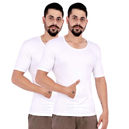 AVISHITI Men's Cotton Pocket Vests_White_Pack of 2