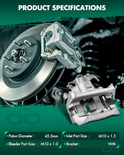 Image of SCITOO 18B4909 Rear Left Disc Brake Caliper w /Bracket Fit For Ford For Freestar 2004-2007,For Mercury For Monterey 2004-2007, Single Piston