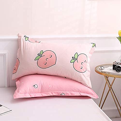 Cartoon Duvet Cover Set King Pink Peach Bedding Set Kid Kawaii Bedding Set Girl Peach Comforter Cover Cute Fruits Quilt Cover Tropical Plant Bedding Reversible Soft Bedspread Cover Room Decor - Image 4