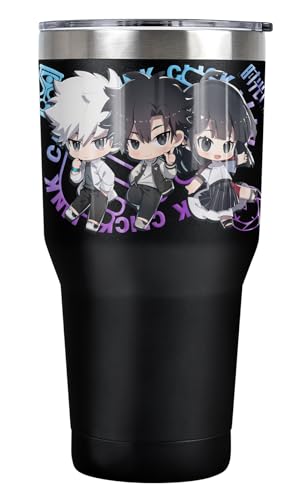 LOGOVISION Link Click Chibi Crew 20 oz Travel Tumbler, Stainless Steel, Vacuum Insulated with Leak Resistant Slide-Lock Lid