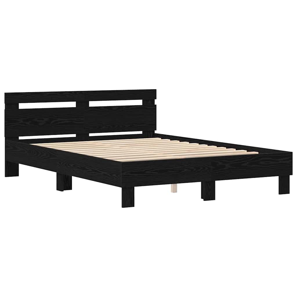 Poddasze z drewna inżynieryjnego z podświetleniem LED Czarny 150x200 cm