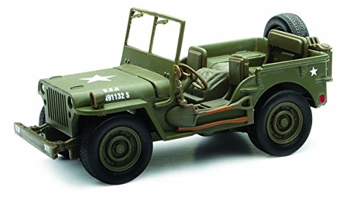 Modelo a escala 1:32 Jeep Willys US Army verde militar miniatura 1