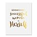 Behind Every Successful Woman Is Herself Gold Foil Print Poster Boss Lady Chic Girly Office Decor Wall Art 8 inches x 10 inches B33