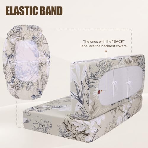 Image of SearchI RV Dinette Cushion Covers, Stretch Camper Cushion Slipcovers for Travel Trailer Couch RV Booth Seat, Replacement Camper Sofa Chair Protector (1 Backrest Cover & 1 Bench Cover, Flower Shadow)