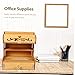 Lurrose 1set Wooden Desk Organizer Multi-Functional Storage Rack for Pens Pencils and Office Supplies Versatile Cherry Display Shelf for Organization