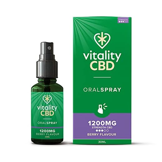 Vitality CBD Oral Spray in MCT Oil, 1200 mg, Berry, 30 ml, NO THC