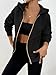 Trendy Queen Womens Zip Up Hoodies Fall Fashion Sweatshirt 2025 Clothes Y2K Cropped Jackets Cute Winter Outfits Black S