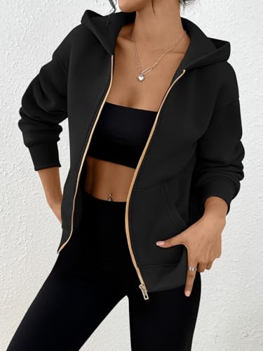 Trendy Queen Womens Zip Up Hoodies Fall Fashion Sweatshirt 2025 Clothes Y2K Cropped Jackets Cute Winter Outfits3