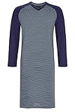 Ringella Herren Nachthemd mit V-Ausschnitt Marine 50 1541014,Marine, 50