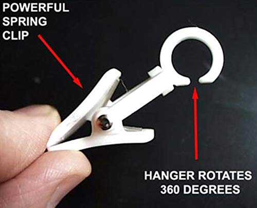 Nahanco Cc2W Plastic Swivel Rotating Clever Clip, 2”, White (Pack Of 100) #TOP1