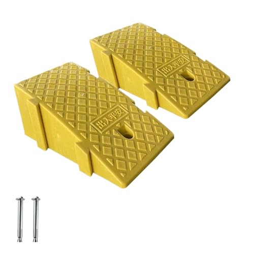 Rampas para autos 2 unidades, rampa portátil de plástico amarillo
