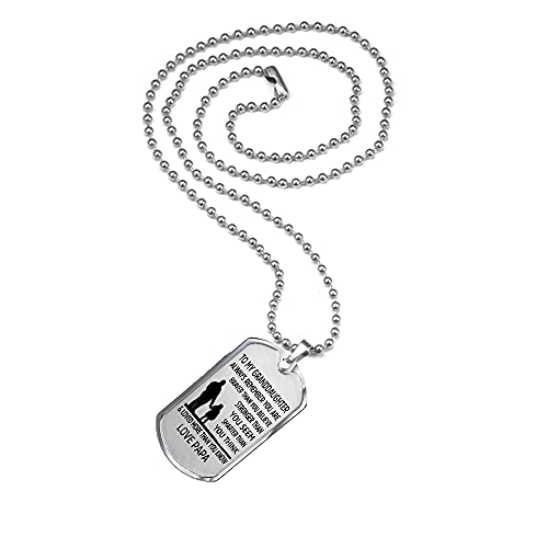 To My Granddaughter Necklace, Always Remember You are Braver Pendant Necklace, Stainless Steel Dog Tag Inspirational Gifts4
