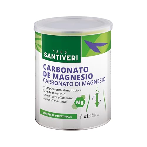 SANTIVERI - Carbonato de Magnesio en Polvo, Complemento Alimenticio a Base de Magnesio, Contribuye al Bienestar Intestinal - Bote de 110 g