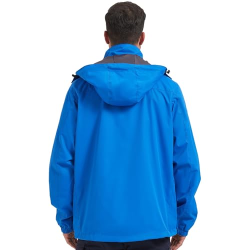 Men's Rain Jacket Waterproof Lightweight Hood jackets for Hiking Cycling Travel Raincoat S-6XL3