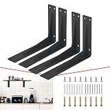 CUZURLUV Black Shelf Bracket, 20” Quarter Inch (1/5") Thick- Max Load: 550 lb Industrial Modern Farm
