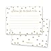 48 Cnt Faux Gold Glitter Graphic Dots Bridal Advice Cards (White)