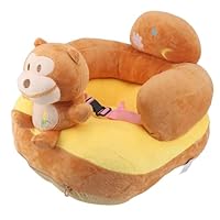 Juroupi Baby Support Sofa, Animal Shape Anti Rollover Baby Learning To Sit Chair Versatile with Light for Home for Infants Toddler (Monkey)