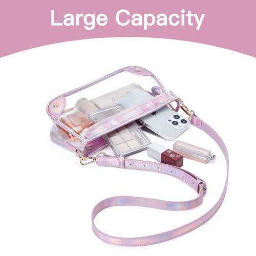 Telena Clear Purses for Women Stadium Crossbody Clear Bag for Stadium Events for Concert Festival with Adjustable Strap4