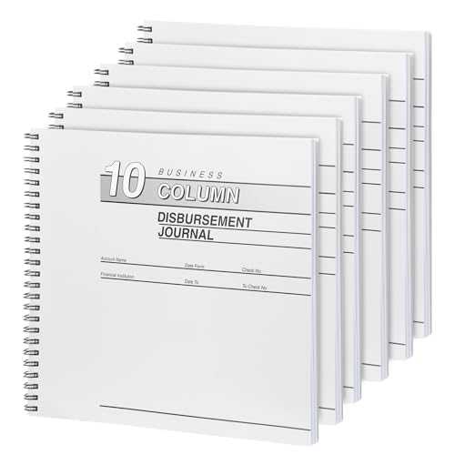 Journal de décaissement lot de 6 cahiers de comptabilité à 10 colonnes