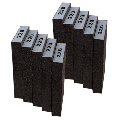AireKouzia Fine Sanding Block Sandpaper Sponge - 10Pcs 220 Grit Sand Paper Blocks for Wood, Metal, and Drywall