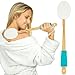Vive Back Lotion Applicator - Long Reach Handle with Pad for Easy Self Application of Shower Bath Body Wash Brush, Foot Sponge, Skin Cream, Suntan, Tanning, Aloe, Acne - Men and Women
